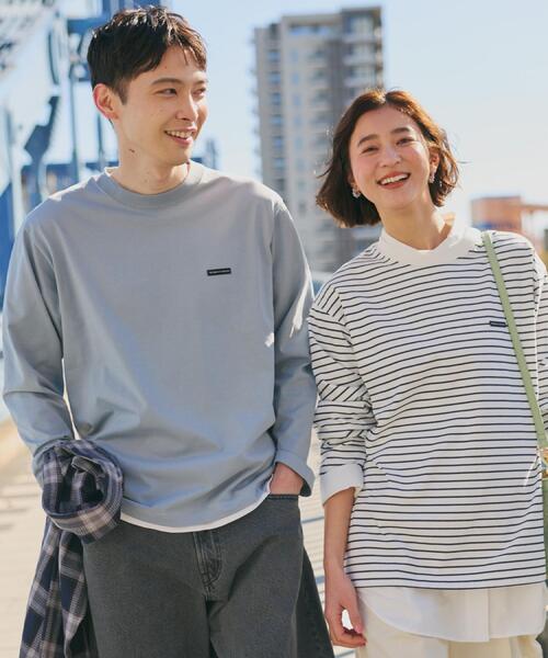 THE SHOP TK （ザ ショップ ティーケー ）の「【スタイルを選ばず着られる】ワンポイント 長袖Tシャツ 洗濯機OK/UVカット/毛玉になりにくい（Tシャツ/カットソー・メンズ・ライトグリーン/ホワイト系5/ブラック/ブルーグリーン/オフホワイト・04/02/03）」の8枚目の写真