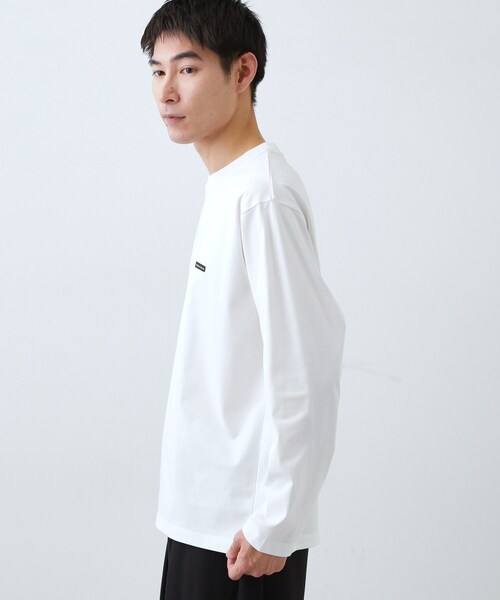 THE SHOP TK （ザ ショップ ティーケー ）の「【スタイルを選ばず着られる】ワンポイント 長袖Tシャツ 洗濯機OK/UVカット/毛玉になりにくい（Tシャツ/カットソー・メンズ・ライトグリーン/ホワイト系5/ブラック/ブルーグリーン/オフホワイト・04/02/03）」の10枚目の写真