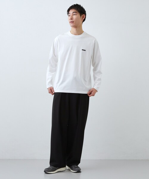 THE SHOP TK （ザ ショップ ティーケー ）の「【スタイルを選ばず着られる】ワンポイント 長袖Tシャツ 洗濯機OK/UVカット/毛玉になりにくい（Tシャツ/カットソー・メンズ・ライトグリーン/ホワイト系5/ブラック/ブルーグリーン/オフホワイト・04/02/03）」の11枚目の写真
