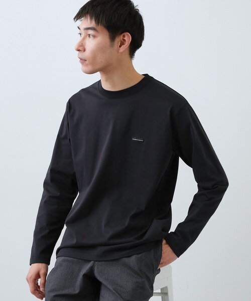 THE SHOP TK （ザ ショップ ティーケー ）の「【スタイルを選ばず着られる】ワンポイント 長袖Tシャツ 洗濯機OK/UVカット/毛玉になりにくい（Tシャツ/カットソー・メンズ・ライトグリーン/ホワイト系5/ブラック/ブルーグリーン/オフホワイト・04/02/03）」の12枚目の写真