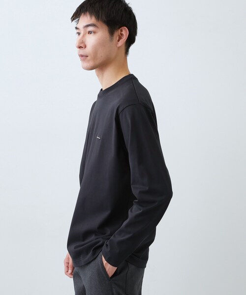 THE SHOP TK （ザ ショップ ティーケー ）の「【スタイルを選ばず着られる】ワンポイント 長袖Tシャツ 洗濯機OK/UVカット/毛玉になりにくい（Tシャツ/カットソー・メンズ・ライトグリーン/ホワイト系5/ブラック/ブルーグリーン/オフホワイト・04/02/03）」の13枚目の写真