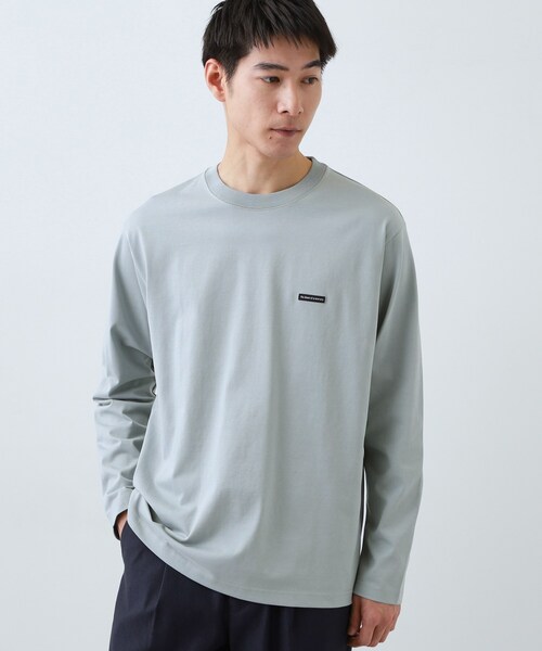 THE SHOP TK （ザ ショップ ティーケー ）の「【スタイルを選ばず着られる】ワンポイント 長袖Tシャツ 洗濯機OK/UVカット/毛玉になりにくい（Tシャツ/カットソー・メンズ・ライトグリーン/ホワイト系5/ブラック/ブルーグリーン/オフホワイト・04/02/03）」の15枚目の写真