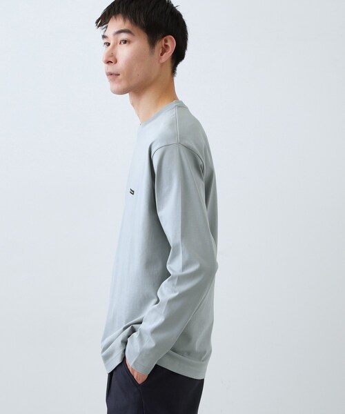 THE SHOP TK （ザ ショップ ティーケー ）の「【スタイルを選ばず着られる】ワンポイント 長袖Tシャツ 洗濯機OK/UVカット/毛玉になりにくい（Tシャツ/カットソー・メンズ・ライトグリーン/ホワイト系5/ブラック/ブルーグリーン/オフホワイト・04/02/03）」の16枚目の写真