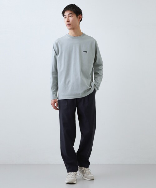 THE SHOP TK （ザ ショップ ティーケー ）の「【スタイルを選ばず着られる】ワンポイント 長袖Tシャツ 洗濯機OK/UVカット/毛玉になりにくい（Tシャツ/カットソー・メンズ・ライトグリーン/ホワイト系5/ブラック/ブルーグリーン/オフホワイト・04/02/03）」の17枚目の写真