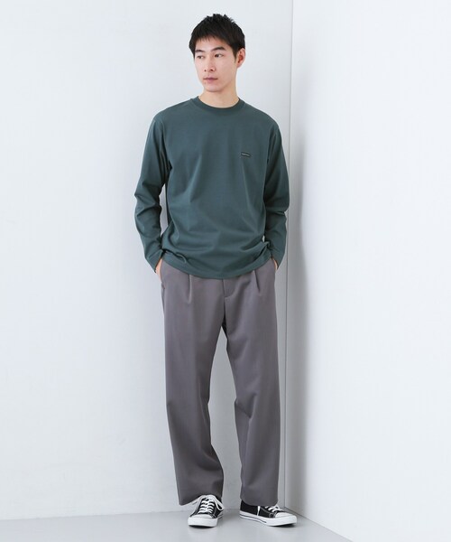 THE SHOP TK （ザ ショップ ティーケー ）の「【スタイルを選ばず着られる】ワンポイント 長袖Tシャツ 洗濯機OK/UVカット/毛玉になりにくい（Tシャツ/カットソー・メンズ・ライトグリーン/ホワイト系5/ブラック/ブルーグリーン/オフホワイト・04/02/03）」の20枚目の写真