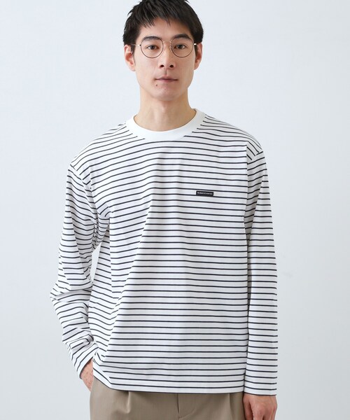 THE SHOP TK （ザ ショップ ティーケー ）の「【スタイルを選ばず着られる】ワンポイント 長袖Tシャツ 洗濯機OK/UVカット/毛玉になりにくい（Tシャツ/カットソー・メンズ・ライトグリーン/ホワイト系5/ブラック/ブルーグリーン/オフホワイト・04/02/03）」の21枚目の写真