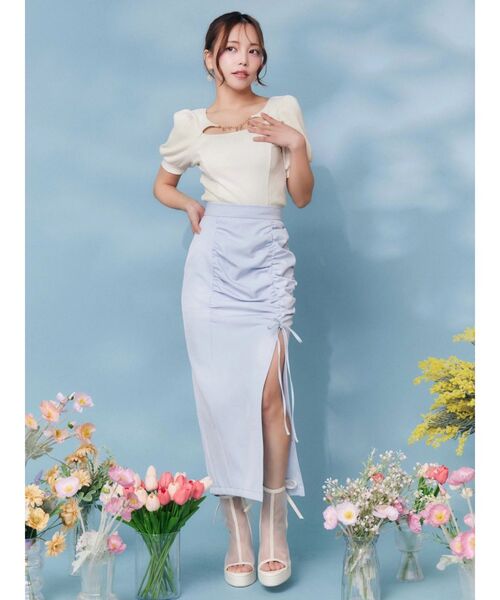 EATME（イートミー）の「シャーリングリボンタイトスカート（スカート・レディース・ブルー/グレー/ブラック・MEDIUM/SMALL）」の20枚目の写真