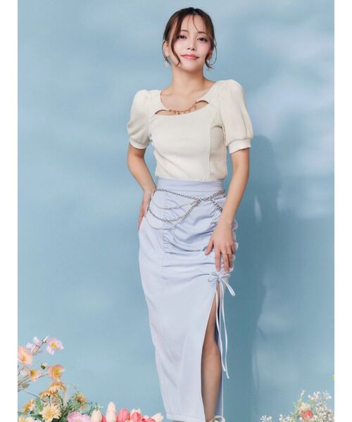 EATME（イートミー）の「シャーリングリボンタイトスカート（スカート・レディース・ブルー/グレー/ブラック・MEDIUM/SMALL）」の19枚目の写真