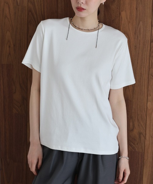 J by blue(ジェイバイブルー)の「クルーネックTシャツ(Tシャツ/カットソー・レディース・ホワイト/ブラック/ブルー・MEDIUM)」の6枚目の写真