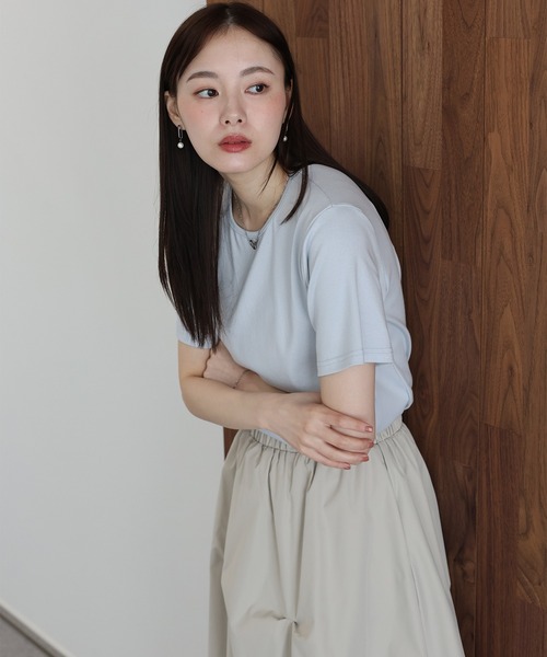 J by blue(ジェイバイブルー)の「クルーネックTシャツ(Tシャツ/カットソー・レディース・ホワイト/ブラック/ブルー・MEDIUM)」の14枚目の写真