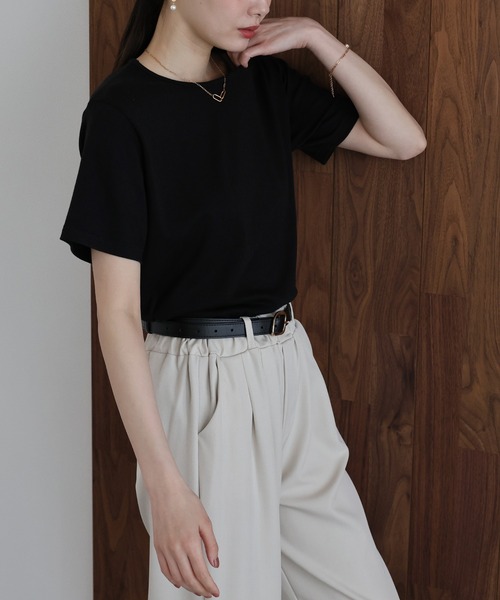 J by blue(ジェイバイブルー)の「クルーネックTシャツ(Tシャツ/カットソー・レディース・ホワイト/ブラック/ブルー・MEDIUM)」の17枚目の写真