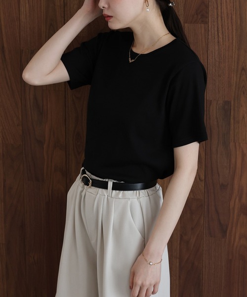 J by blue(ジェイバイブルー)の「クルーネックTシャツ(Tシャツ/カットソー・レディース・ホワイト/ブラック/ブルー・MEDIUM)」の18枚目の写真