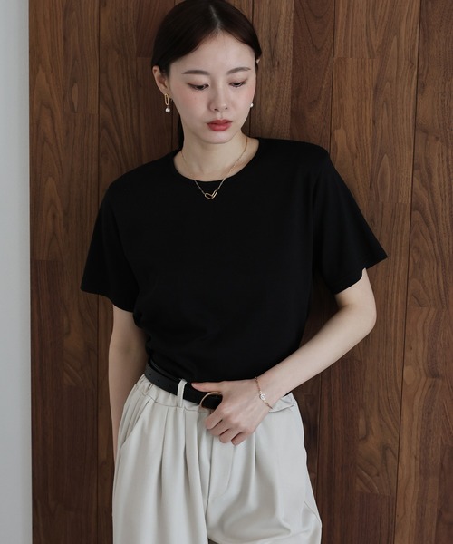 J by blue(ジェイバイブルー)の「クルーネックTシャツ(Tシャツ/カットソー・レディース・ホワイト/ブラック/ブルー・MEDIUM)」の16枚目の写真