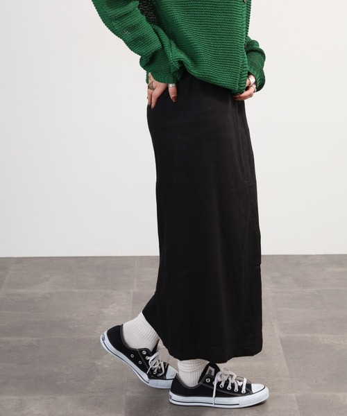 OMNES（オムネス）の「麻レーヨンロングラップスカート（スカート・レディース・ブラック系・FREE）」の14枚目の写真