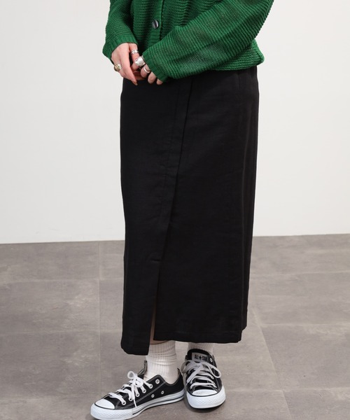 OMNES（オムネス）の「麻レーヨンロングラップスカート（スカート・レディース・ブラック系・FREE）」の15枚目の写真