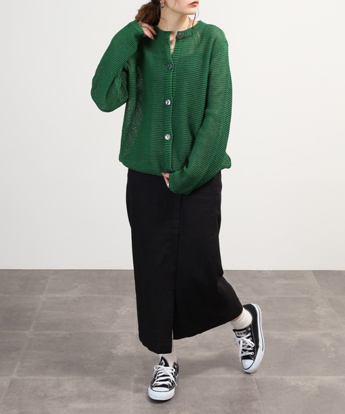 OMNES（オムネス）の「麻レーヨンロングラップスカート（スカート・レディース・ブラック系・FREE）」の2枚目の写真