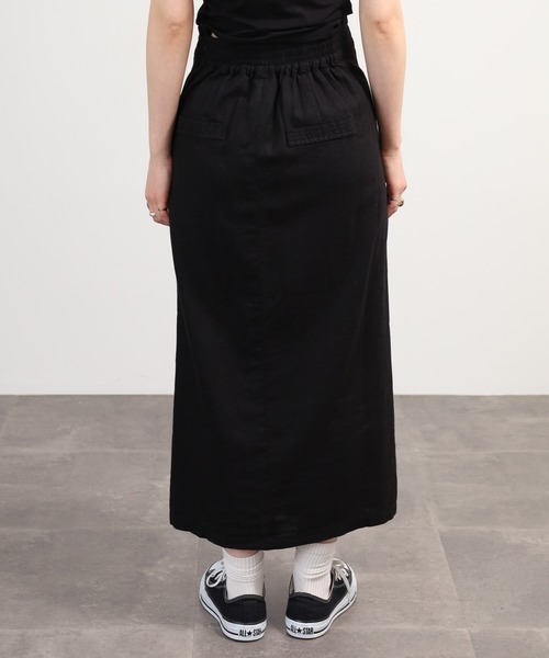 OMNES（オムネス）の「麻レーヨンロングラップスカート（スカート・レディース・ブラック系・FREE）」の5枚目の写真