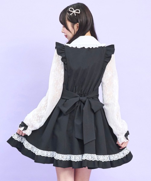 Secret Honey(シークレットハニー)の「ウエストレースアップワンピース(ワンピース・レディース・ピンク/ブラック・MEDIUM)」の7枚目の写真