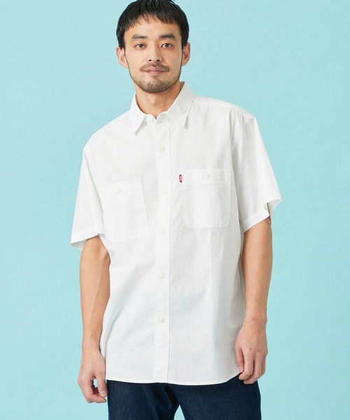 EDWIN（エドウィン）の「EDWIN エドウィン ワークシャツ デニム 半袖（シャツ/ブラウス・メンズ・インディゴブルー/ライトインディゴブルー/ホワイト・MEDIUM/X-LARGE/LARGE）」の2枚目の写真