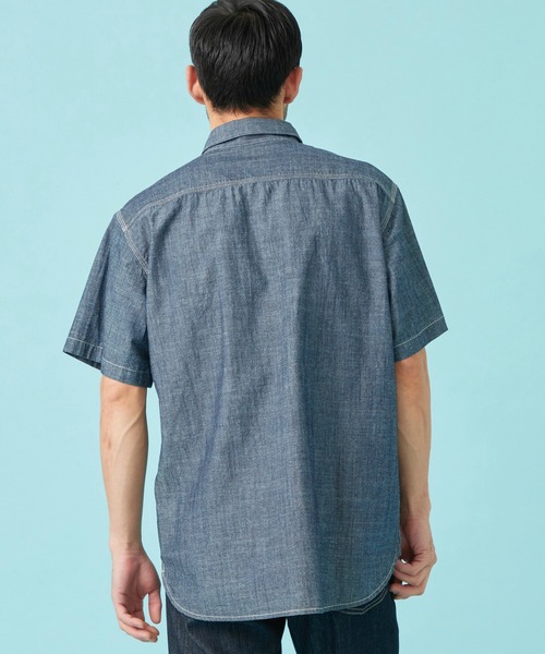 EDWIN（エドウィン）の「EDWIN エドウィン ワークシャツ デニム 半袖（シャツ/ブラウス・メンズ・インディゴブルー/ライトインディゴブルー/ホワイト・MEDIUM/X-LARGE/LARGE）」の7枚目の写真