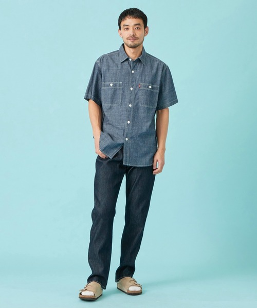 EDWIN（エドウィン）の「EDWIN エドウィン ワークシャツ デニム 半袖（シャツ/ブラウス・メンズ・インディゴブルー/ライトインディゴブルー/ホワイト・MEDIUM/X-LARGE/LARGE）」の9枚目の写真