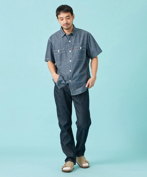 EDWIN（エドウィン）の「EDWIN エドウィン ワークシャツ デニム 半袖（シャツ/ブラウス・メンズ・インディゴブルー/ライトインディゴブルー/ホワイト・MEDIUM/X-LARGE/LARGE）」の10枚目の写真