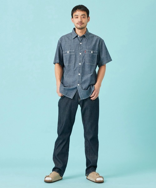 EDWIN（エドウィン）の「EDWIN エドウィン ワークシャツ デニム 半袖（シャツ/ブラウス・メンズ・インディゴブルー/ライトインディゴブルー/ホワイト・MEDIUM/X-LARGE/LARGE）」の11枚目の写真