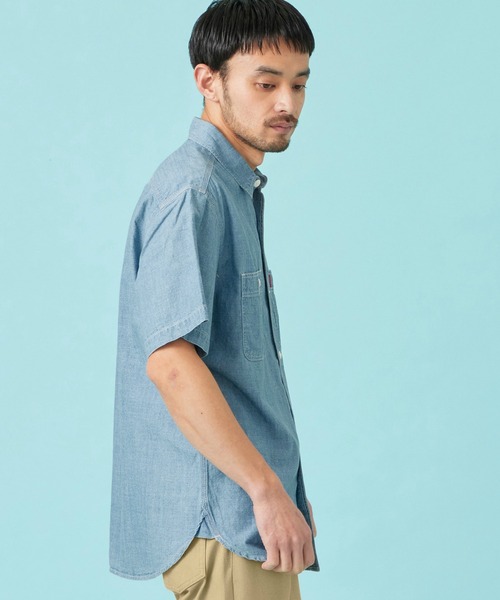 EDWIN（エドウィン）の「EDWIN エドウィン ワークシャツ デニム 半袖（シャツ/ブラウス・メンズ・インディゴブルー/ライトインディゴブルー/ホワイト・MEDIUM/X-LARGE/LARGE）」の14枚目の写真