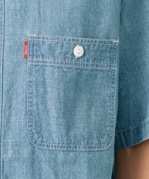 EDWIN（エドウィン）の「EDWIN エドウィン ワークシャツ デニム 半袖（シャツ/ブラウス・メンズ・インディゴブルー/ライトインディゴブルー/ホワイト・MEDIUM/X-LARGE/LARGE）」の16枚目の写真