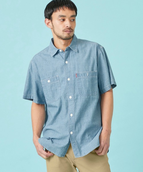 EDWIN（エドウィン）の「EDWIN エドウィン ワークシャツ デニム 半袖（シャツ/ブラウス・メンズ・インディゴブルー/ライトインディゴブルー/ホワイト・MEDIUM/X-LARGE/LARGE）」の12枚目の写真