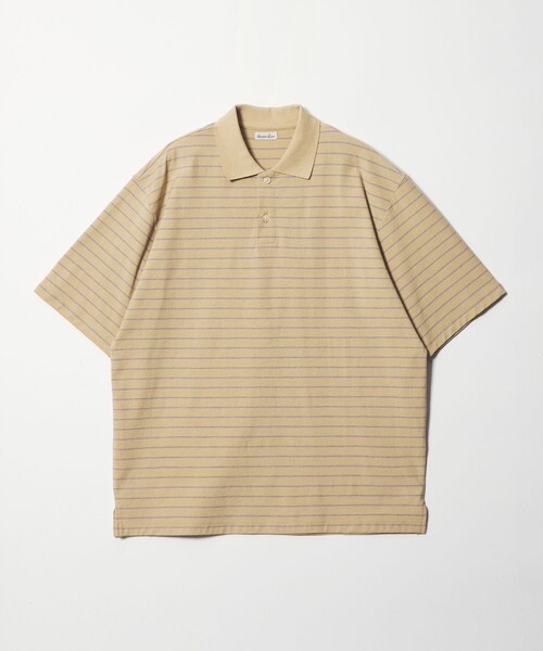 Steven Alan（スティーブンアラン）の「＜Steven Alan＞ ツイスト ボーダー ポロシャツ（ポロシャツ・メンズ・ベージュ/ダークグレー/ダークブラウン/オフホワイト・XL/M/S/L）」の4枚目の写真