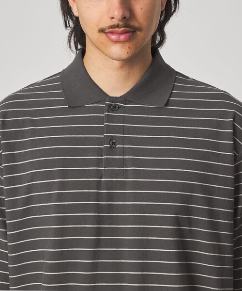 Steven Alan（スティーブンアラン）の「＜Steven Alan＞ ツイスト ボーダー ポロシャツ（ポロシャツ・メンズ・ベージュ/ダークグレー/ダークブラウン/オフホワイト・XL/M/S/L）」の19枚目の写真