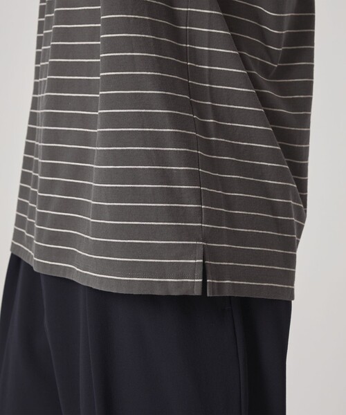 Steven Alan（スティーブンアラン）の「＜Steven Alan＞ ツイスト ボーダー ポロシャツ（ポロシャツ・メンズ・ベージュ/ダークグレー/ダークブラウン/オフホワイト・XL/M/S/L）」の21枚目の写真
