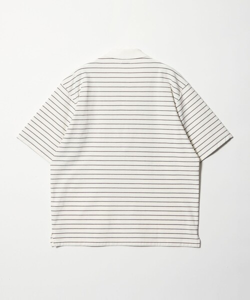 Steven Alan（スティーブンアラン）の「＜Steven Alan＞ ツイスト ボーダー ポロシャツ（ポロシャツ・メンズ・ベージュ/ダークグレー/ダークブラウン/オフホワイト・XL/M/S/L）」の6枚目の写真