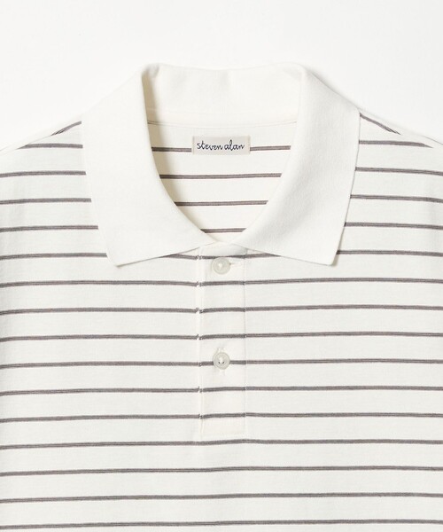 Steven Alan（スティーブンアラン）の「＜Steven Alan＞ ツイスト ボーダー ポロシャツ（ポロシャツ・メンズ・ベージュ/ダークグレー/ダークブラウン/オフホワイト・XL/M/S/L）」の7枚目の写真