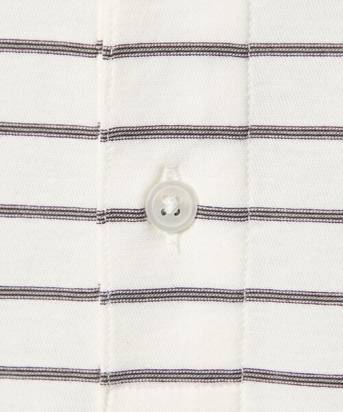 Steven Alan（スティーブンアラン）の「＜Steven Alan＞ ツイスト ボーダー ポロシャツ（ポロシャツ・メンズ・ベージュ/ダークグレー/ダークブラウン/オフホワイト・XL/M/S/L）」の8枚目の写真
