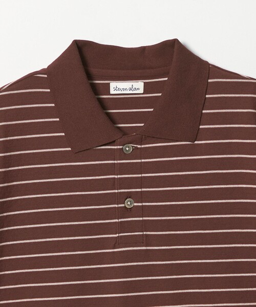 Steven Alan（スティーブンアラン）の「＜Steven Alan＞ ツイスト ボーダー ポロシャツ（ポロシャツ・メンズ・ベージュ/ダークグレー/ダークブラウン/オフホワイト・XL/M/S/L）」の13枚目の写真