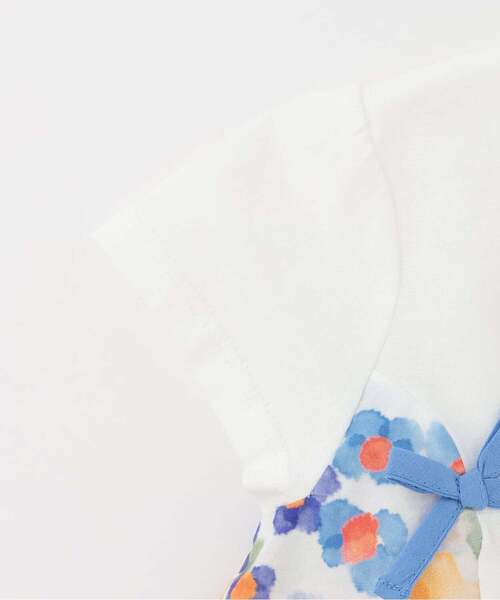 sense of wonder(センスオブワンダー)の「花柄キリカエチュニック(チュニック・キッズ・オフホワイト/ピンク・90cm/80cm/130cm/120cm/110cm/100cm)」の5枚目の写真