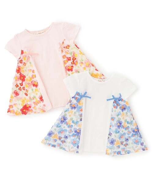 sense of wonder(センスオブワンダー)の「花柄キリカエチュニック(チュニック・キッズ・オフホワイト/ピンク・90cm/80cm/130cm/120cm/110cm/100cm)」の8枚目の写真