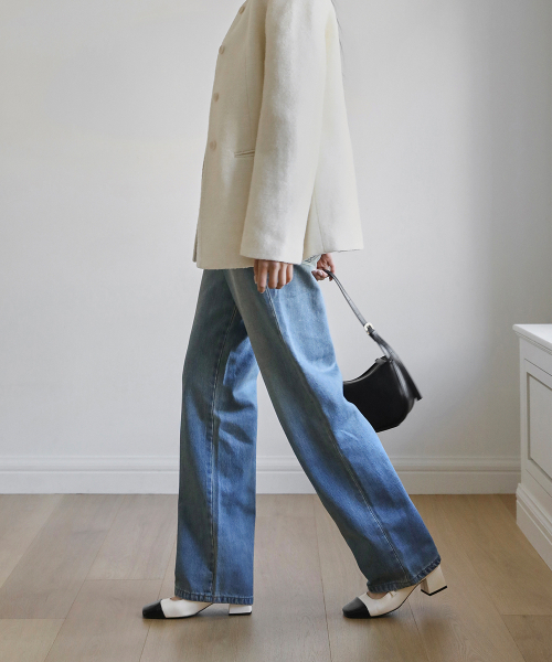 SAPPUN（サプン）の「Salvia スクエア メリージェーン パンプスヒール (5cm)（パンプス・レディース・ブラック/ベージュ/アイボリー・22.5cm/24.5cm/23cm/23.5cm/25.5cm/24cm/25cm）」の5枚目の写真