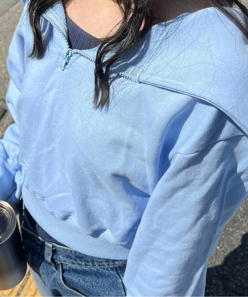 BLUE×PALANG（ブルーパラン）の「SET HALF ZIP SWEAT（スウェット・レディース・ブルー・FREE）」の9枚目の写真
