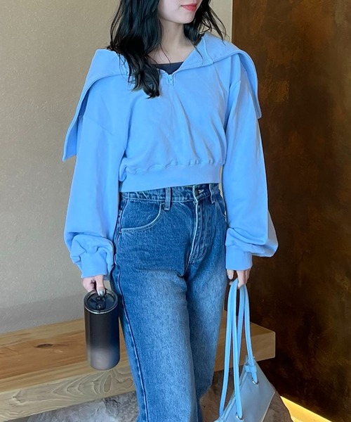 BLUE×PALANG（ブルーパラン）の「SET HALF ZIP SWEAT（スウェット・レディース・ブルー・FREE）」の18枚目の写真