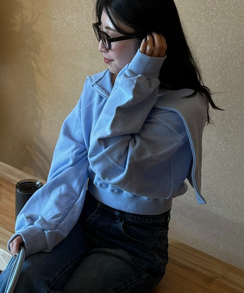 BLUE×PALANG（ブルーパラン）の「SET HALF ZIP SWEAT（スウェット・レディース・ブルー・FREE）」の7枚目の写真