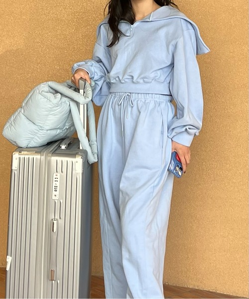 BLUE×PALANG（ブルーパラン）の「SET HALF ZIP SWEAT（スウェット・レディース・ブルー・FREE）」の5枚目の写真