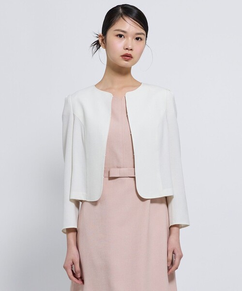 TOCCA（トッカ）の「BRIGHT BREEZE ジャケット（ノーカラージャケット・レディース・アイボリー系/ネイビー系・0/2/4/6）」の3枚目の写真