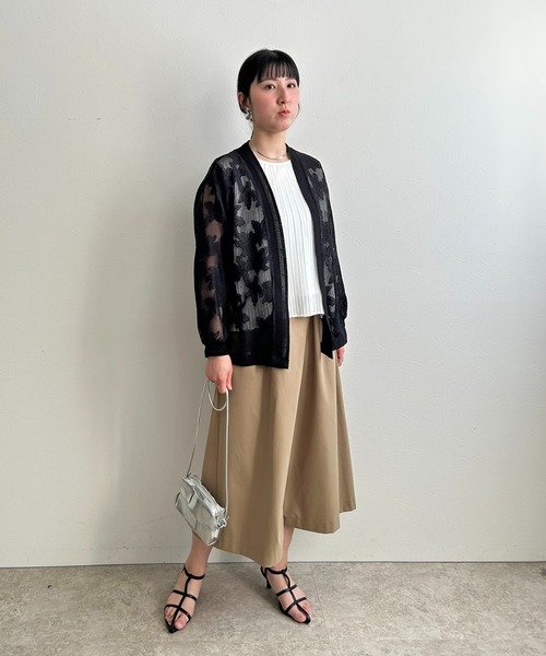 LHELBIE(レルビエ)の「メッシュレースカーディガン(Tシャツ/カットソー・レディース・ブラック/アイボリー・M)」の18枚目の写真