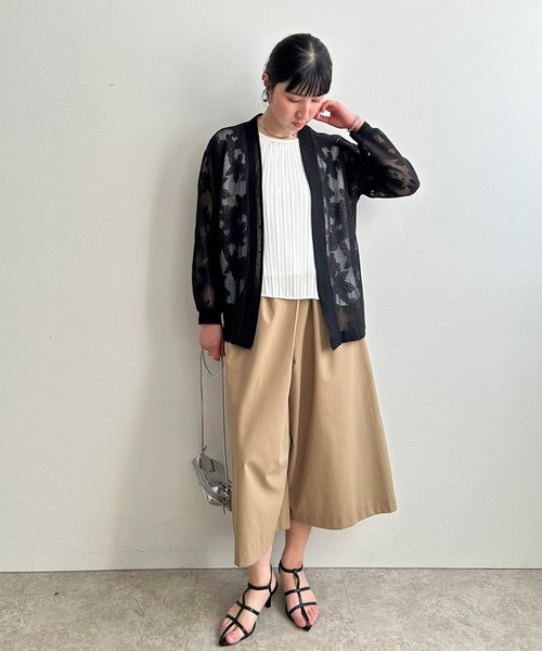 LHELBIE(レルビエ)の「メッシュレースカーディガン(Tシャツ/カットソー・レディース・ブラック/アイボリー・M)」の8枚目の写真