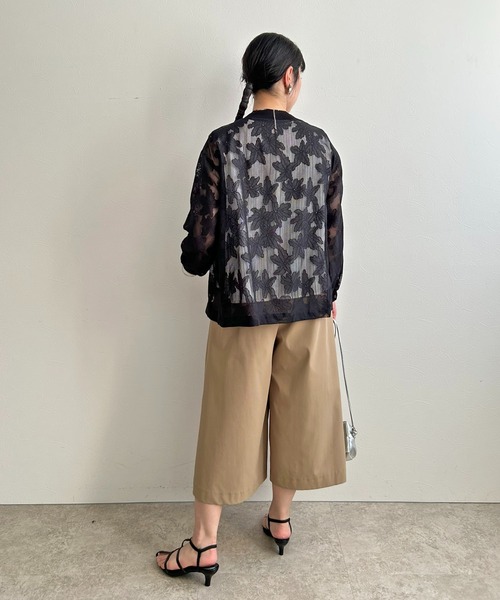 LHELBIE(レルビエ)の「メッシュレースカーディガン(Tシャツ/カットソー・レディース・ブラック/アイボリー・M)」の19枚目の写真