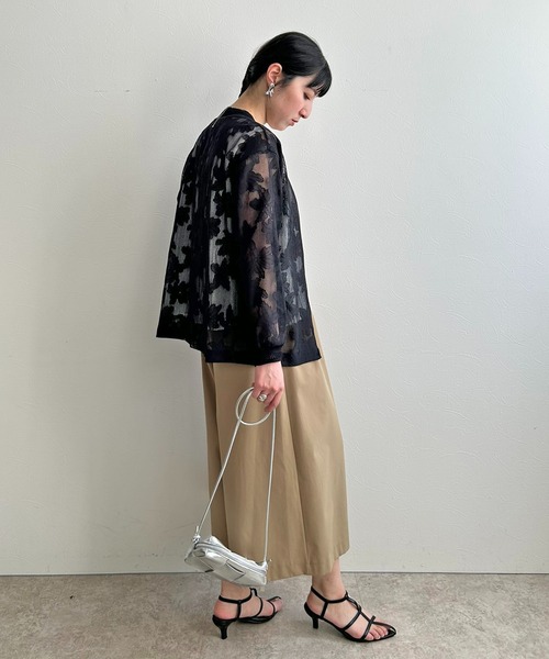 LHELBIE(レルビエ)の「メッシュレースカーディガン(Tシャツ/カットソー・レディース・ブラック/アイボリー・M)」の20枚目の写真