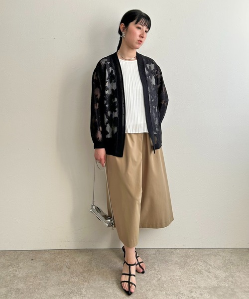 LHELBIE(レルビエ)の「メッシュレースカーディガン(Tシャツ/カットソー・レディース・ブラック/アイボリー・M)」の21枚目の写真
